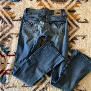 Light wash bootcut jeans